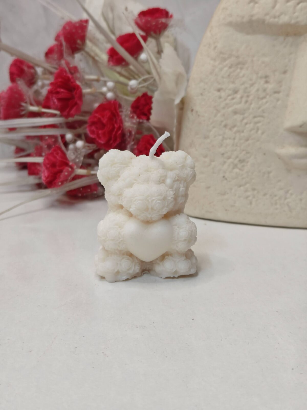 Little Peony Carved Teddy Soy Candle