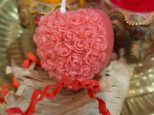 Heart Shaped Rose Candles