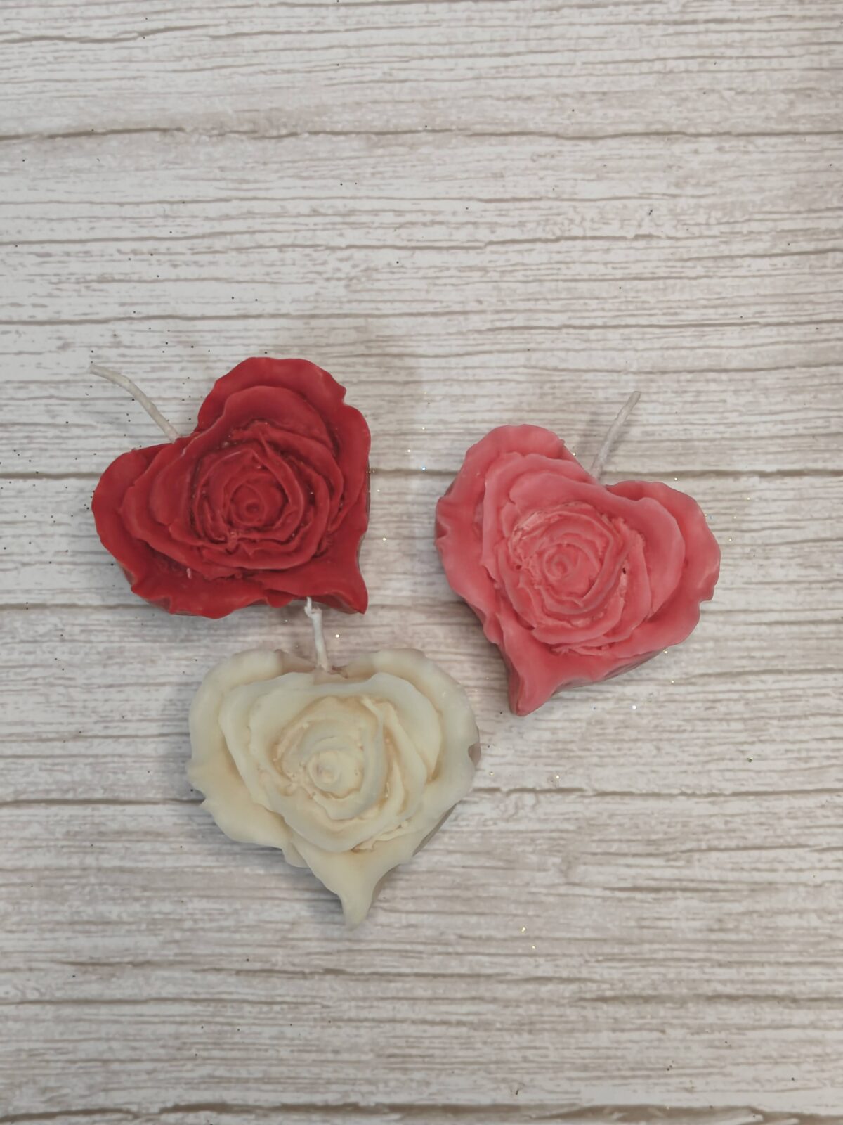 Heart Shaped Rose Candles | Pack of 3 - Image 3