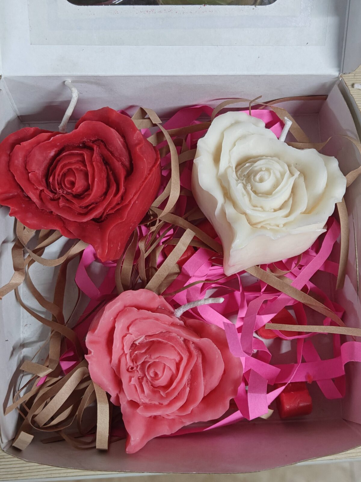 Heart Shaped Rose Candles | Pack of 3 - Image 2
