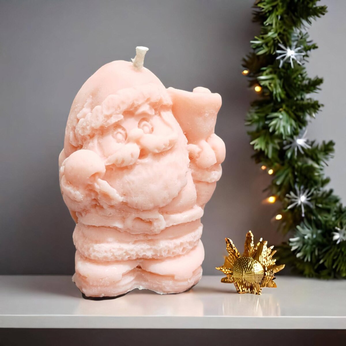Santa Molded Candle - Xmas, Small Size, 2 Pack (Pink, Red) - Image 4