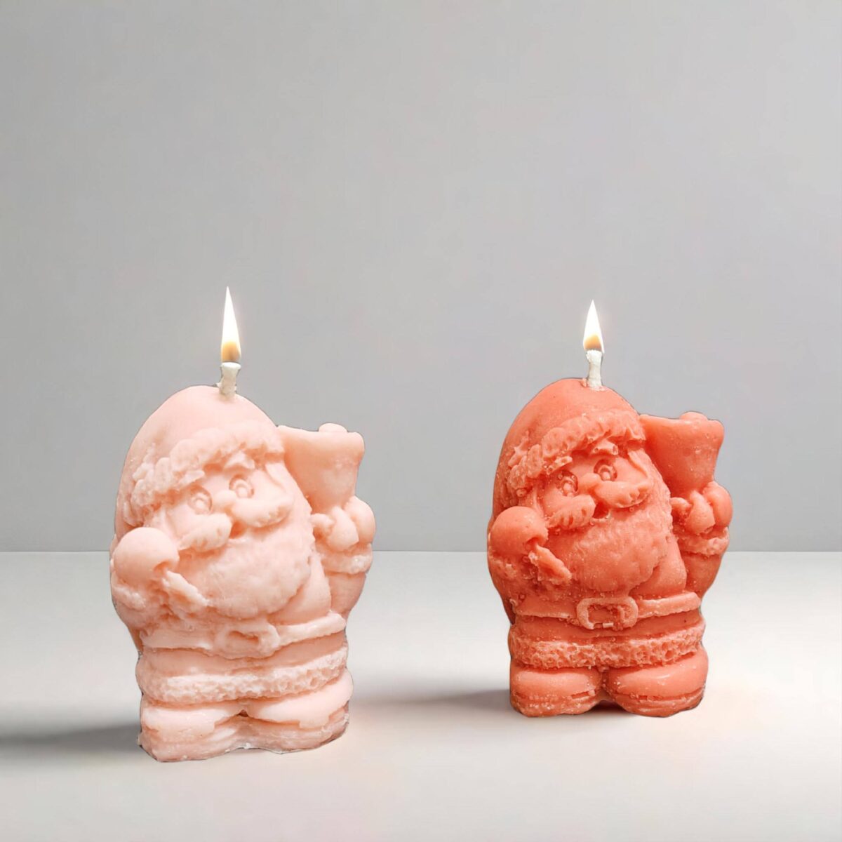Santa Molded Candle - Xmas, Small Size, 2 Pack (Pink, Red) - Image 3