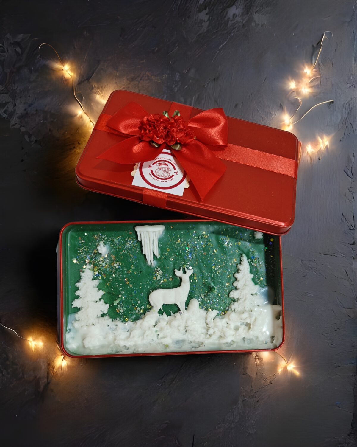 Christmas Tin Candle Gift Box - Xmas Decor