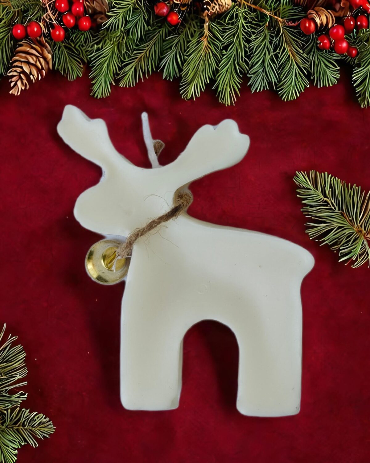 Organic Soy Wax  2D Reindeer Candle - 2 Pack, Xmas Decor