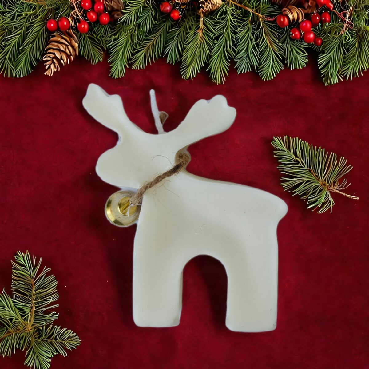 Organic Soy Wax  2D Reindeer Candle - 2 Pack, Xmas Decor