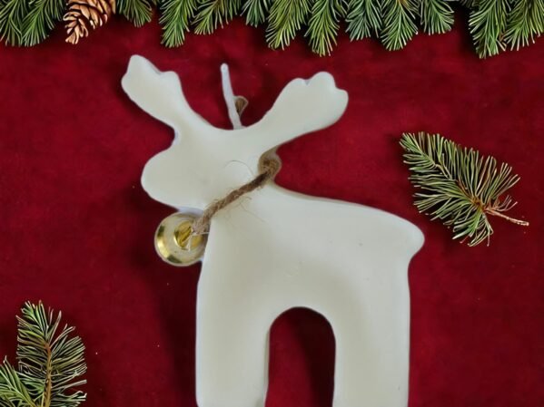 Organic Soy Wax Reindeer Candle for Decor | 2D Reindeer Candles | Smoke-Free Candle | Xmas Decoration Accessories |  Pack of 2