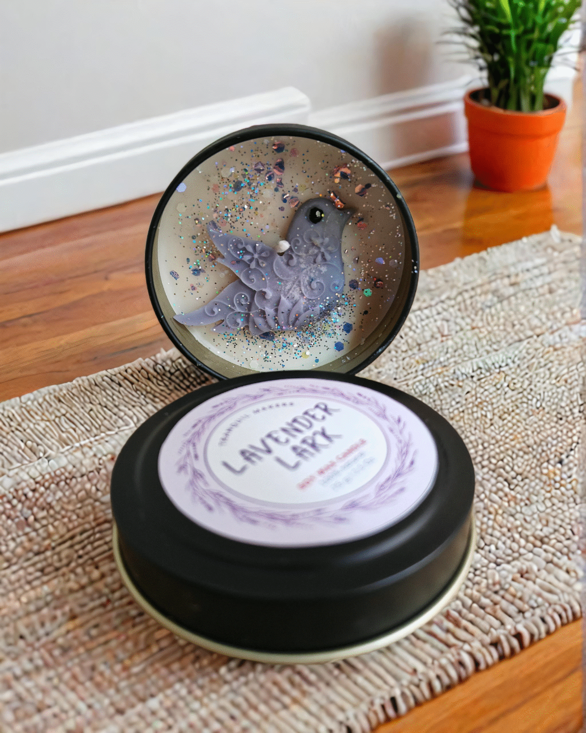 'Lavender Lark' Tin Box Candle
