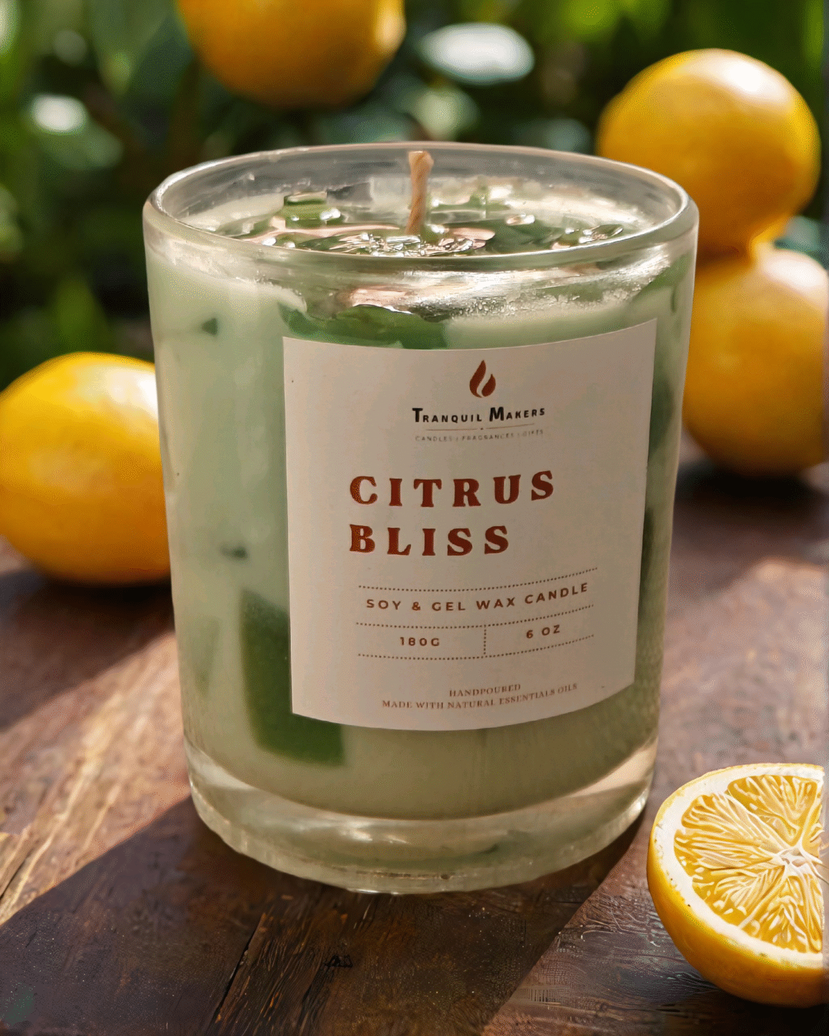Citrus Bliss Soy & Gel Wax Scented Jar Candle