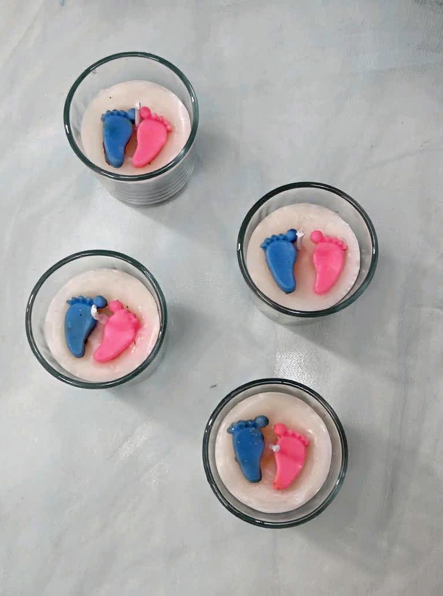 Baby Feet Shot Glass Jar Candle - Pack of 4 - Image 2