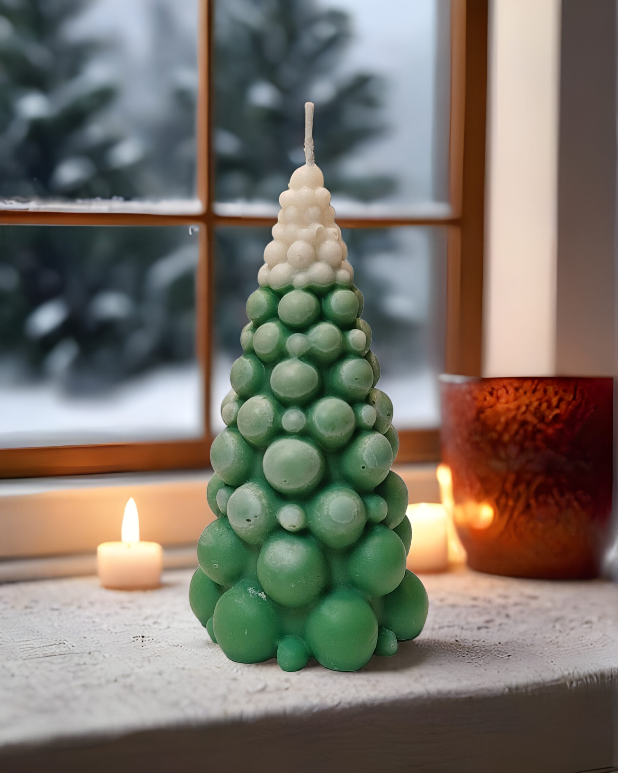 Christmas Tree Bubble Candle - Image 2