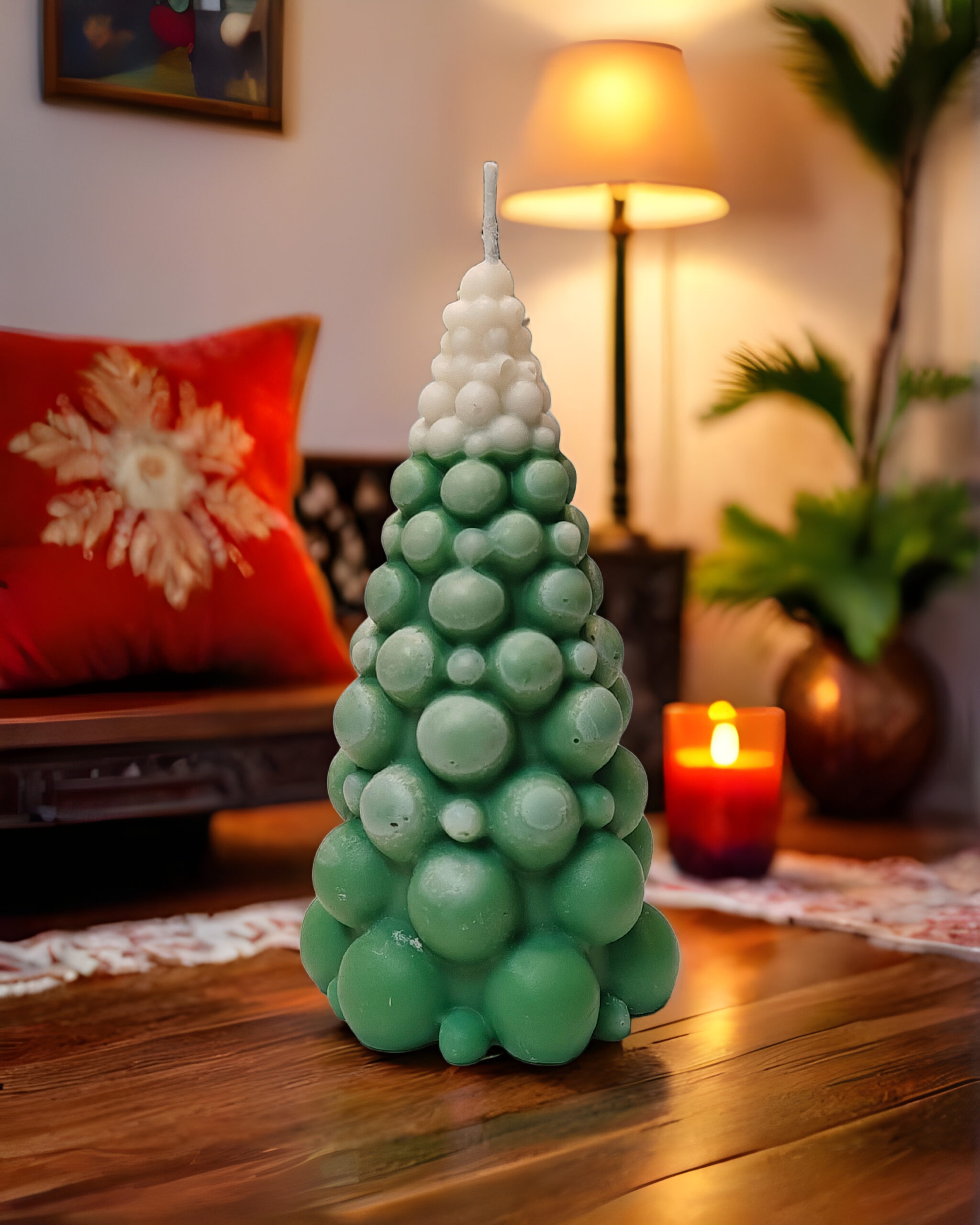 Christmas Tree Bubble Candle - Image 3